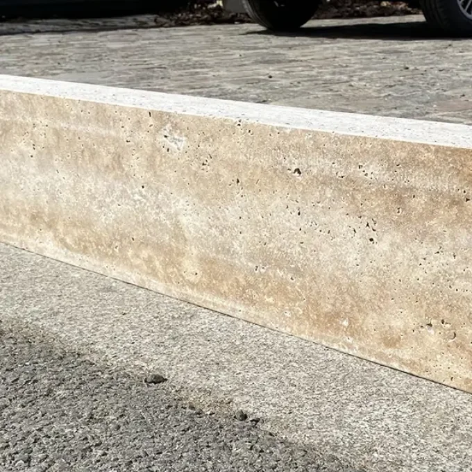 Bordure travertin 1er choix mix beige 100/20 cm Ep. 5 cm