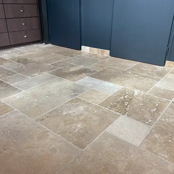 Carrelage travertin mix beige rustic Opus 4 formats Ep. 3 cm - 0.754 m² par colis