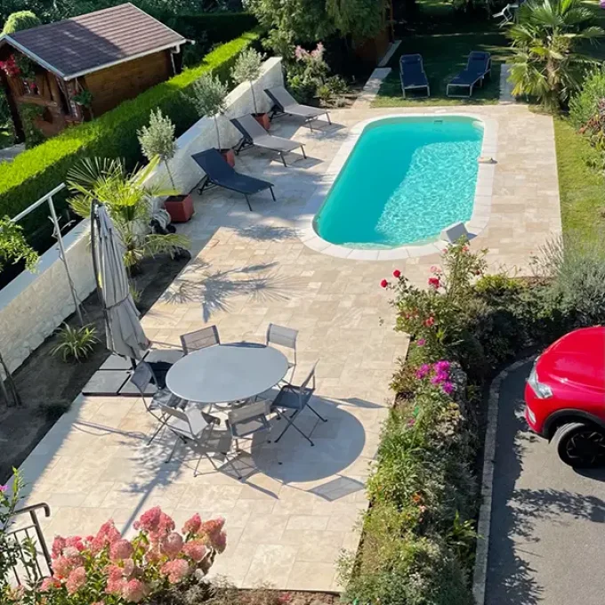 Carrelage travertin Opus 4 mix beige 1er choix ép. 1.2 cm Unité de vente 0.754 m² par colis