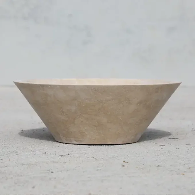 Vasque abat jour diamètre 42 cm en naturelle travertin